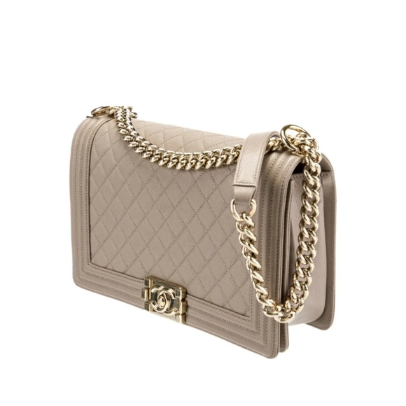 CHANEL Caviar Quilted New Medium Boy Flap in Beige - Picture 2 of 8